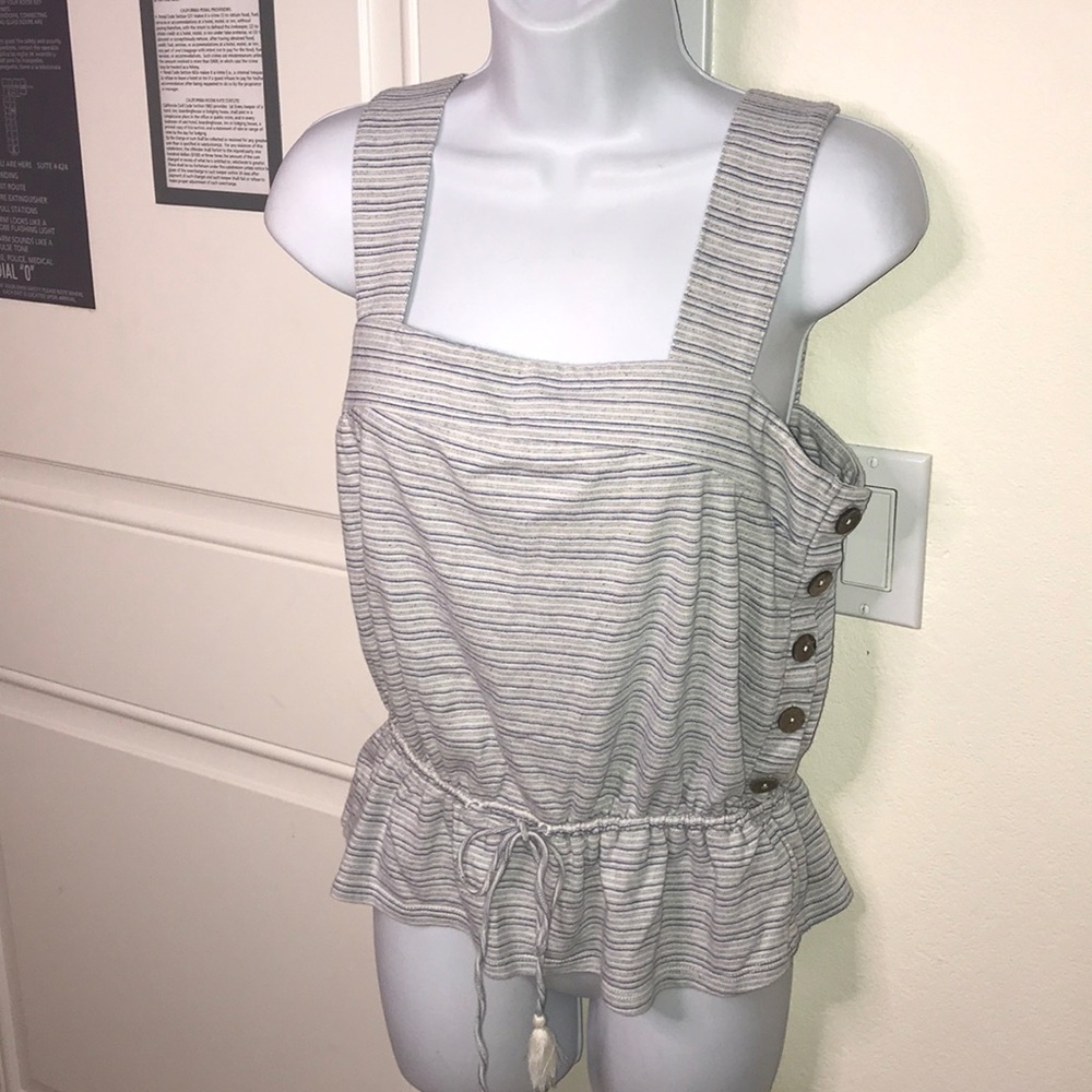 Lucky brand beautiful tank striped with buttons s y2k vintage